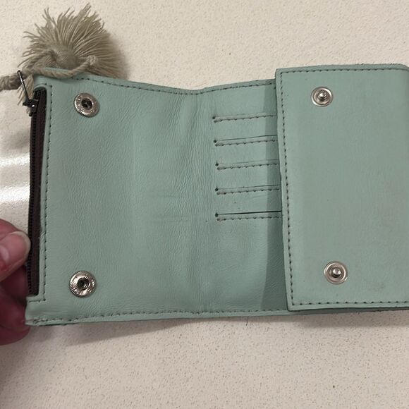 Nena & Co Leather Artisan Wallet, Mint Green - Picture 8 of 10
